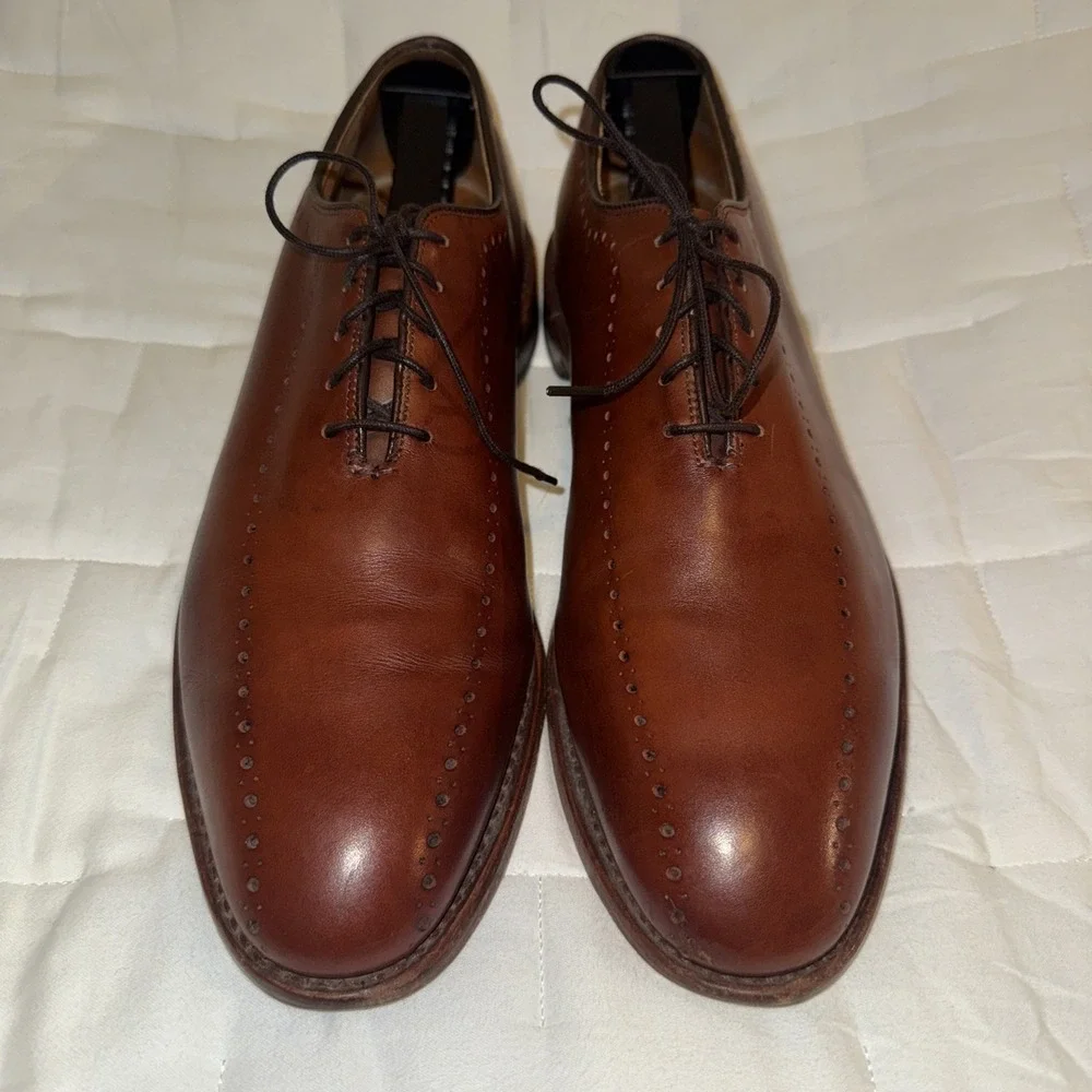 Allen Edmunds Men's Hastings Size 10 B Brown Whole cut Leather‎ Oxford Shoes
